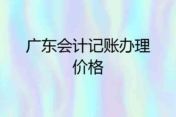 广东会计记账办理价格