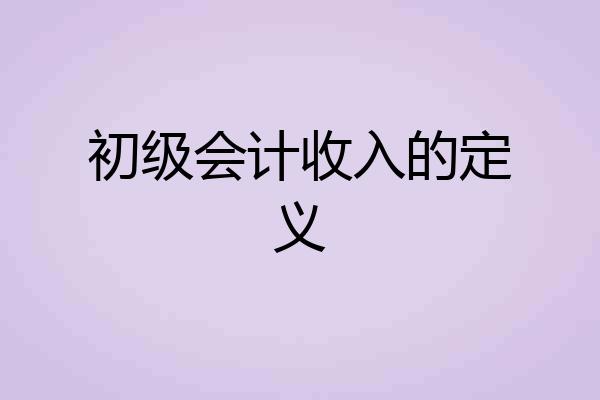 初级会计收入的定义