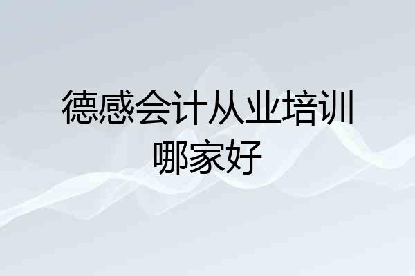 德感会计从业培训哪家好
