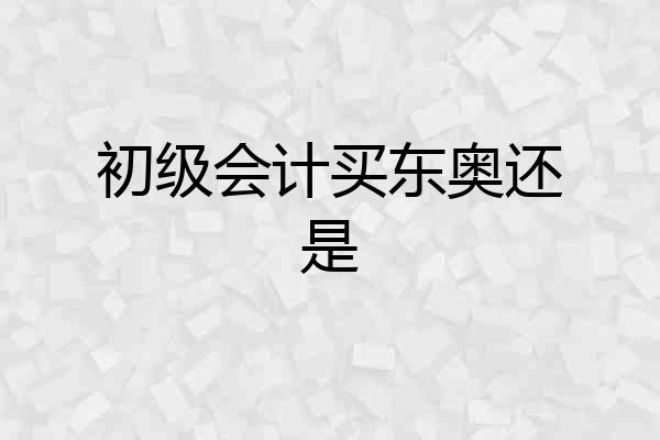 初级会计买东奥还是