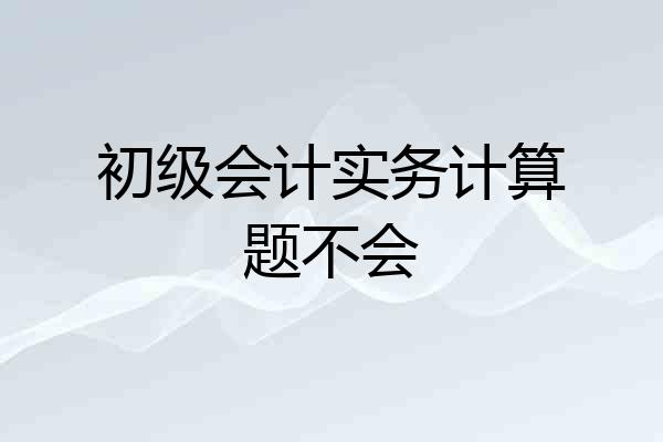 初级会计实务计算题不会