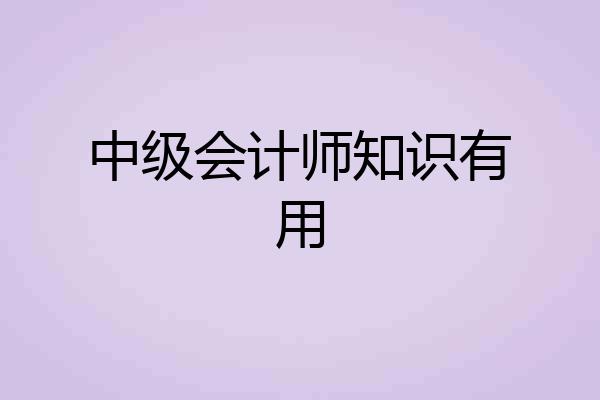 中级会计师知识有用