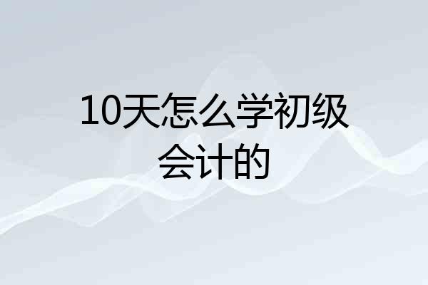 10天怎么学初级会计的