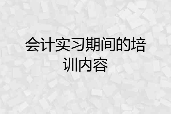 会计实习期间的培训内容