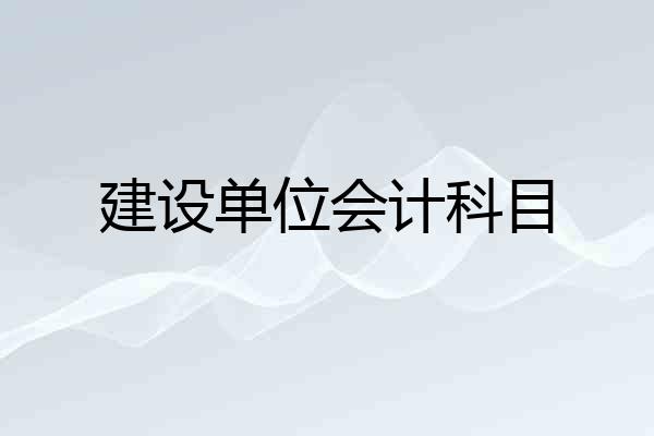 建设单位会计科目