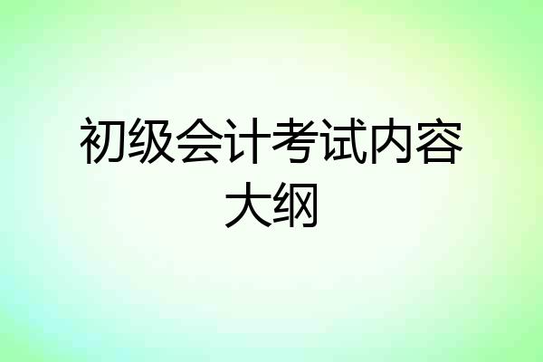 初级会计考试内容大纲