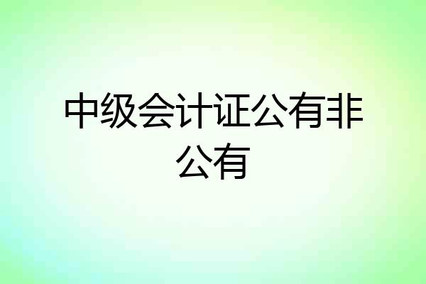 中级会计证公有非公有
