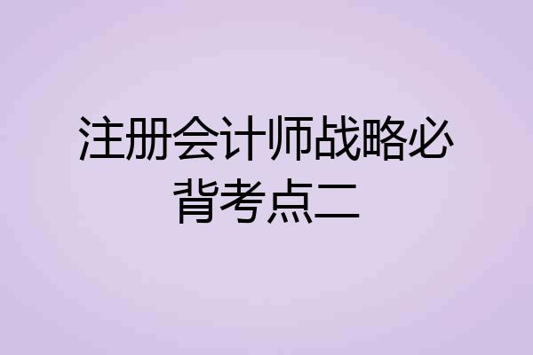 注册会计师战略必背考点二