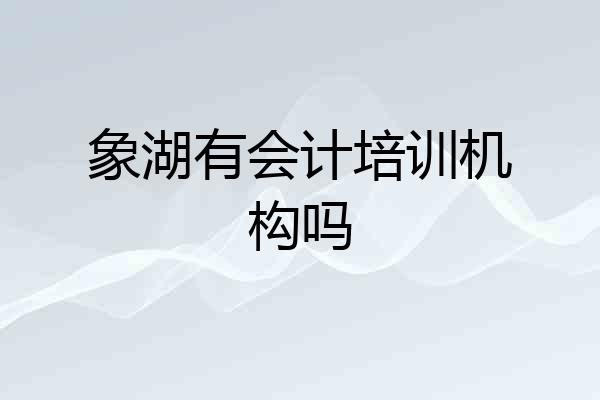 象湖有会计培训机构吗