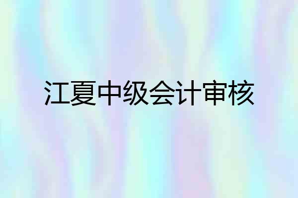 江夏中级会计审核