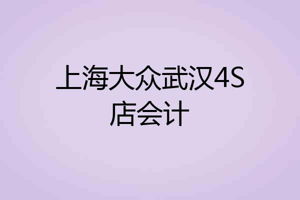 上海大众武汉4S店会计