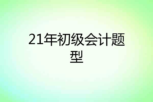 21年初级会计题型