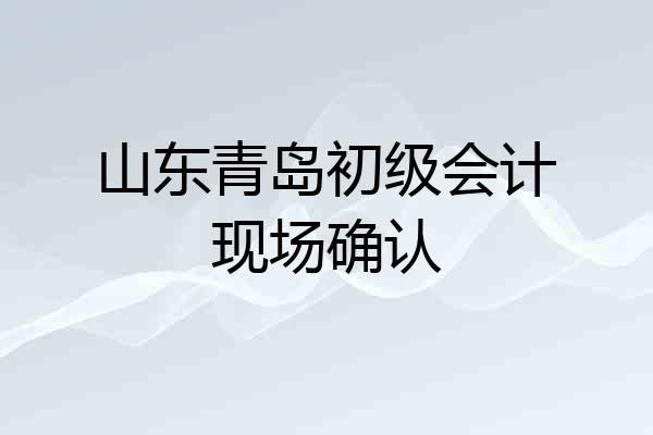山东青岛初级会计现场确认