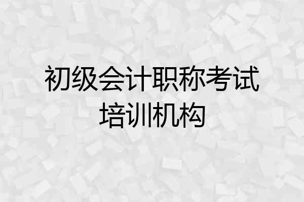 初级会计职称考试培训机构