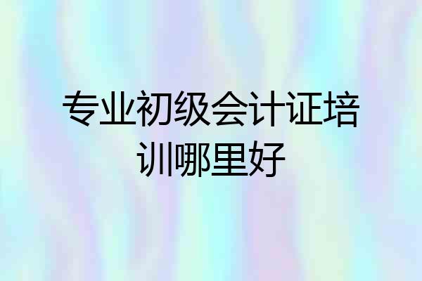 专业初级会计证培训哪里好