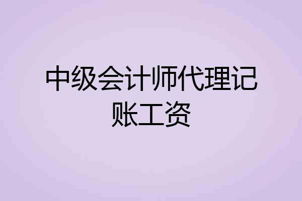 中级会计师代理记账工资