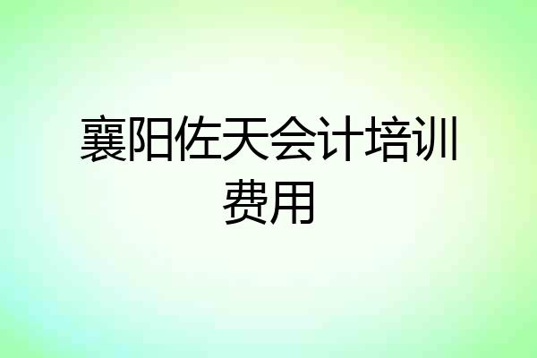 襄阳佐天会计培训费用