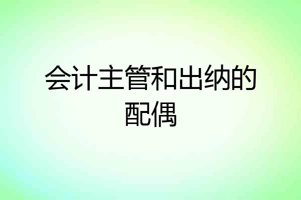 会计主管和出纳的配偶