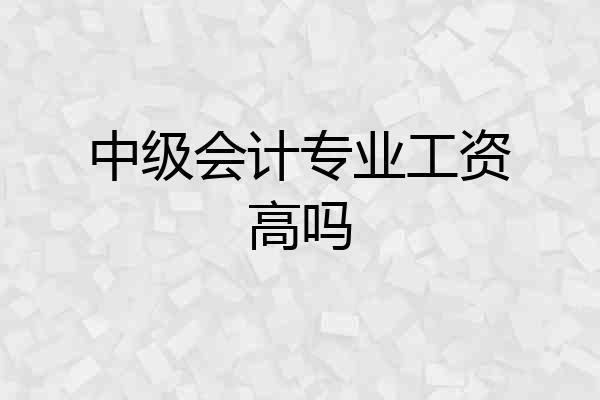 中级会计专业工资高吗