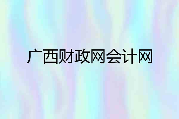 广西财政网会计网