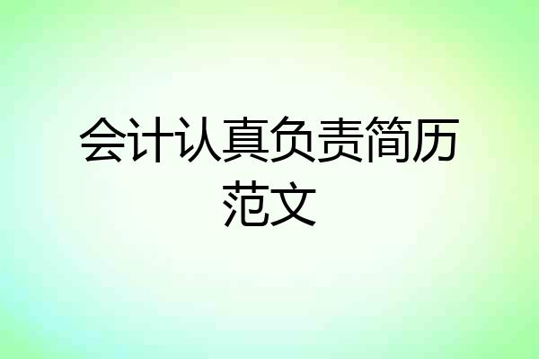 会计认真负责简历范文