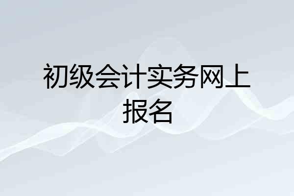 初级会计实务网上报名