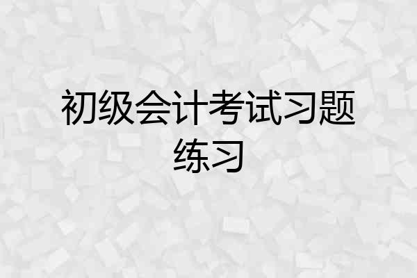 初级会计考试习题练习