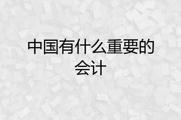 中国有什么重要的会计