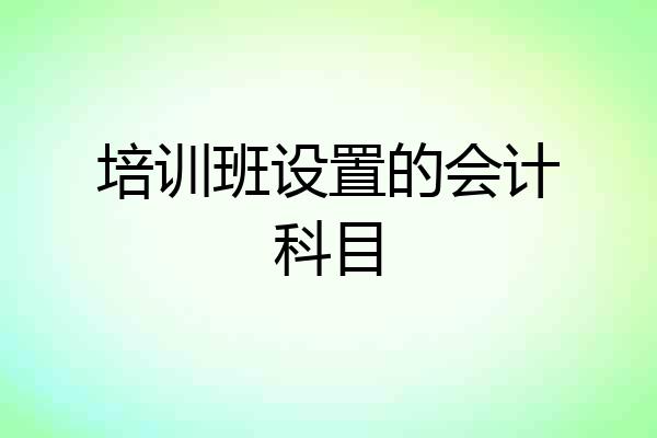 培训班设置的会计科目