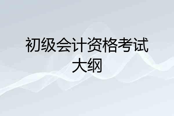 初级会计资格考试大纲