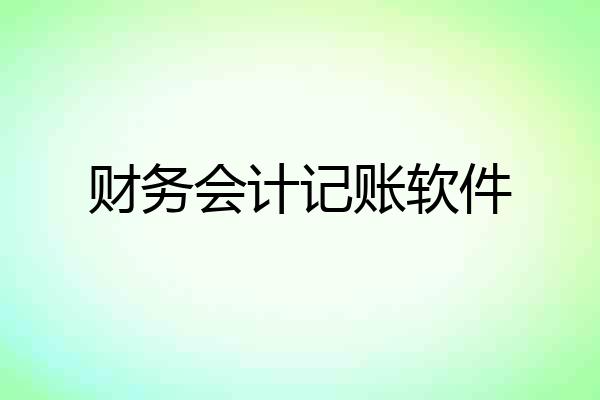 财务会计记账软件