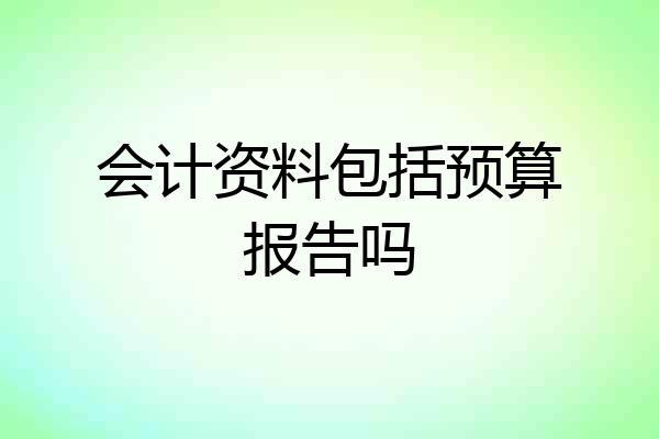 会计资料包括预算报告吗