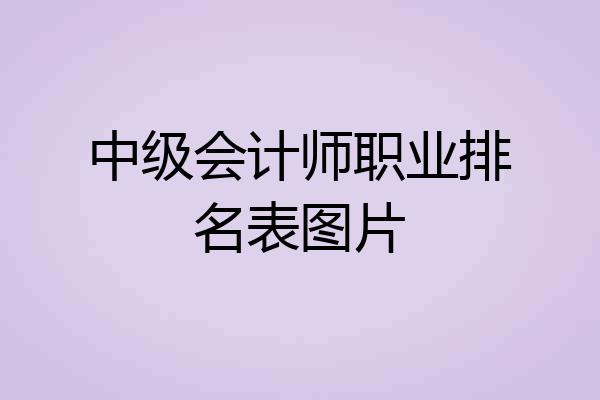 中级会计师职业排名表图片