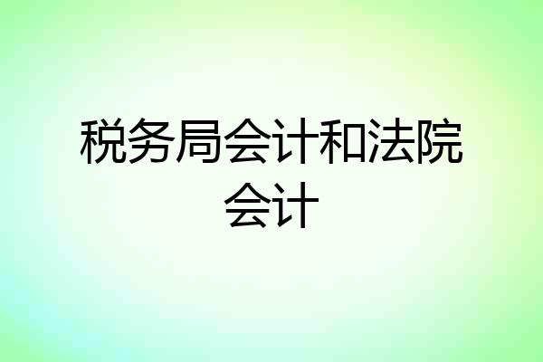 税务局会计和法院会计