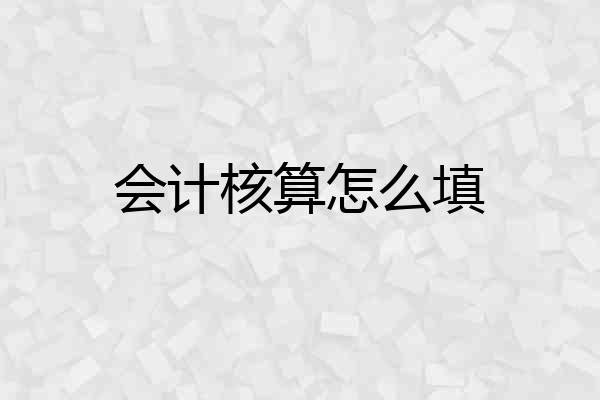 会计核算怎么填
