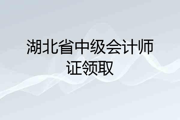 湖北省中级会计师证领取
