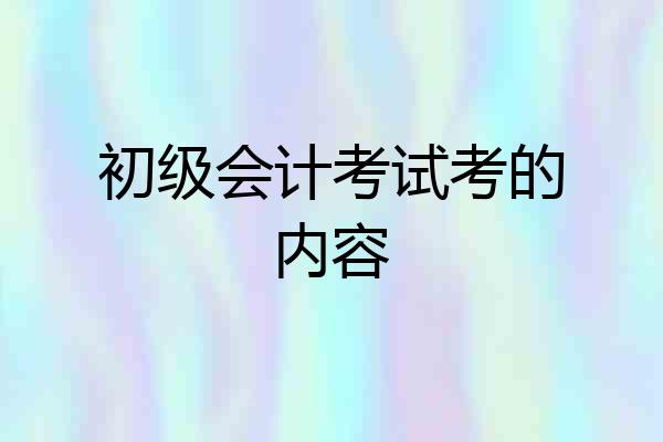 初级会计考试考的内容