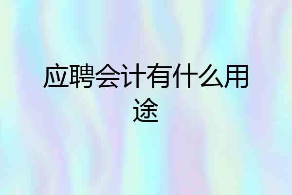 应聘会计有什么用途