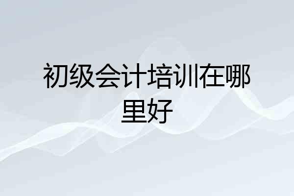 初级会计培训在哪里好