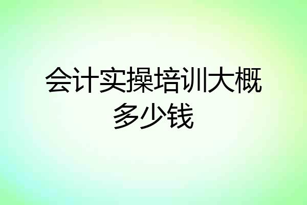 会计实操培训大概多少钱