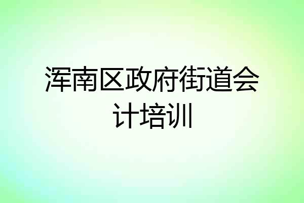 浑南区政府街道会计培训