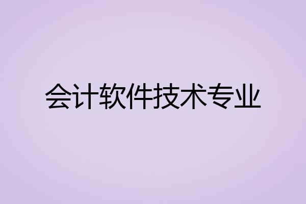 会计软件技术专业