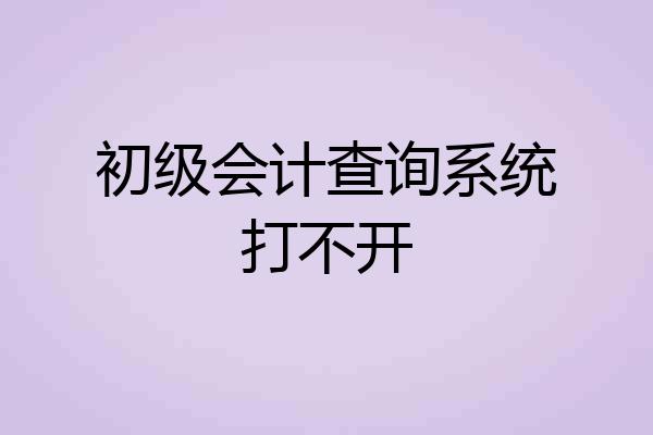 初级会计查询系统打不开