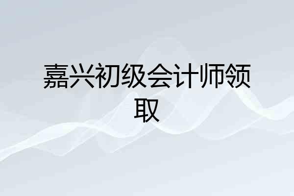 嘉兴初级会计师领取