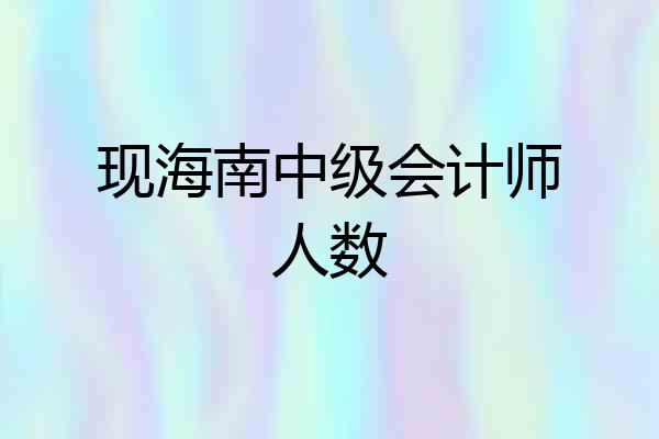 现海南中级会计师人数