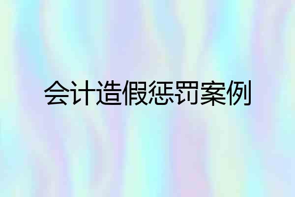 会计造假惩罚案例