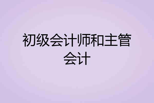 初级会计师和主管会计
