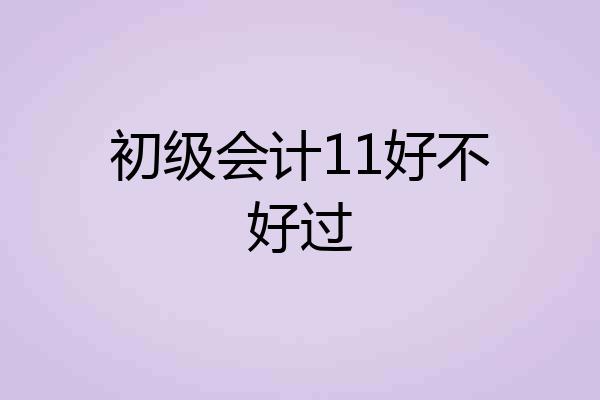 初级会计11好不好过