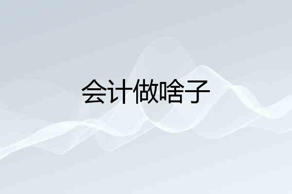 会计做啥子