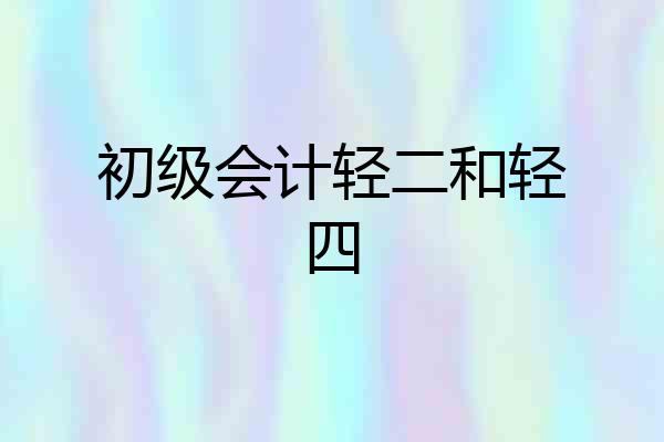 初级会计轻二和轻四